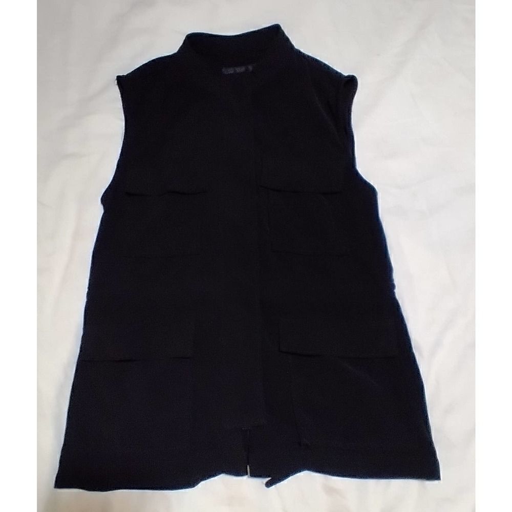 SANCTUARY LIGHTWEIGHT BLACK CARGO VEST MULTI POCKET SIZE S